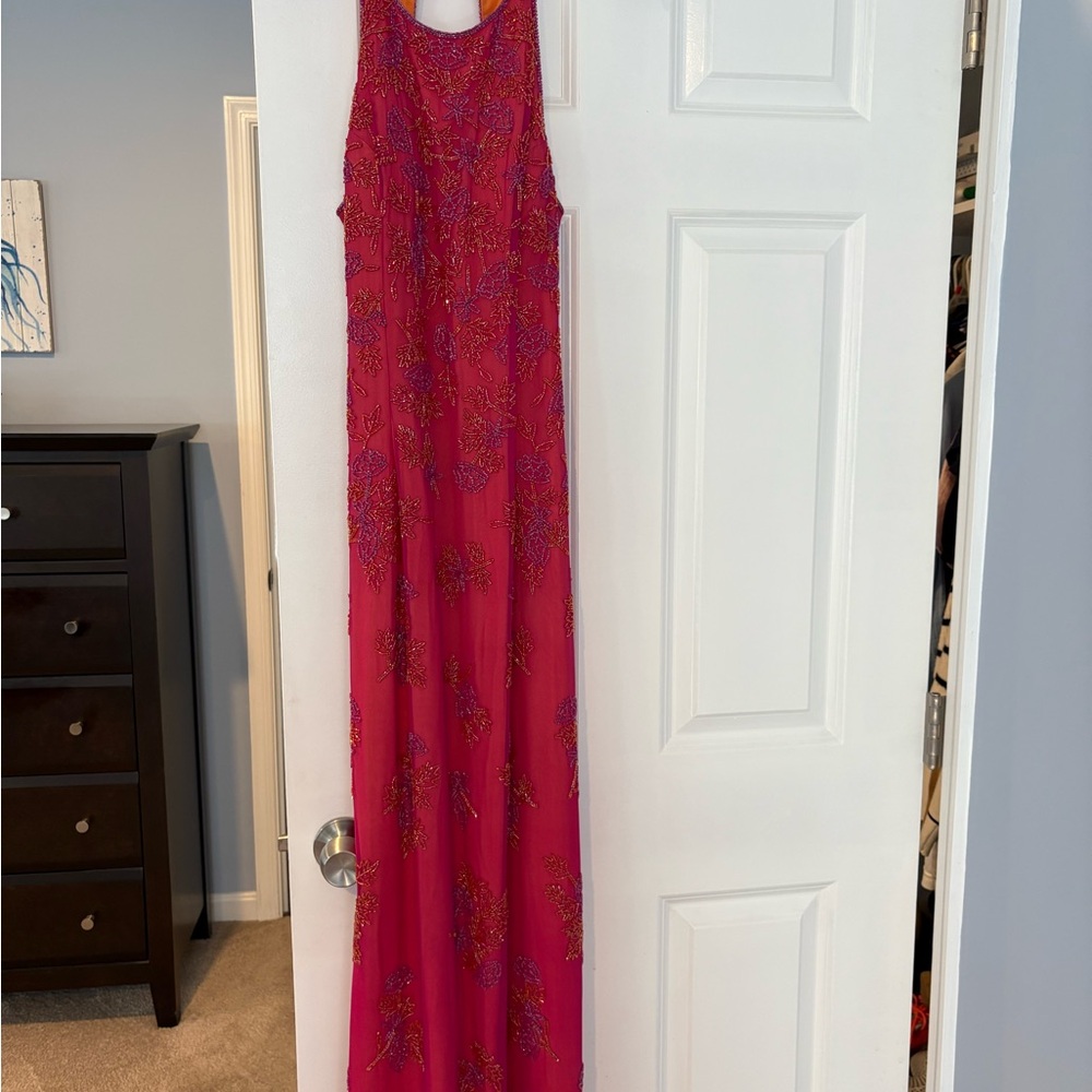 Elegant Backless Pink Dress